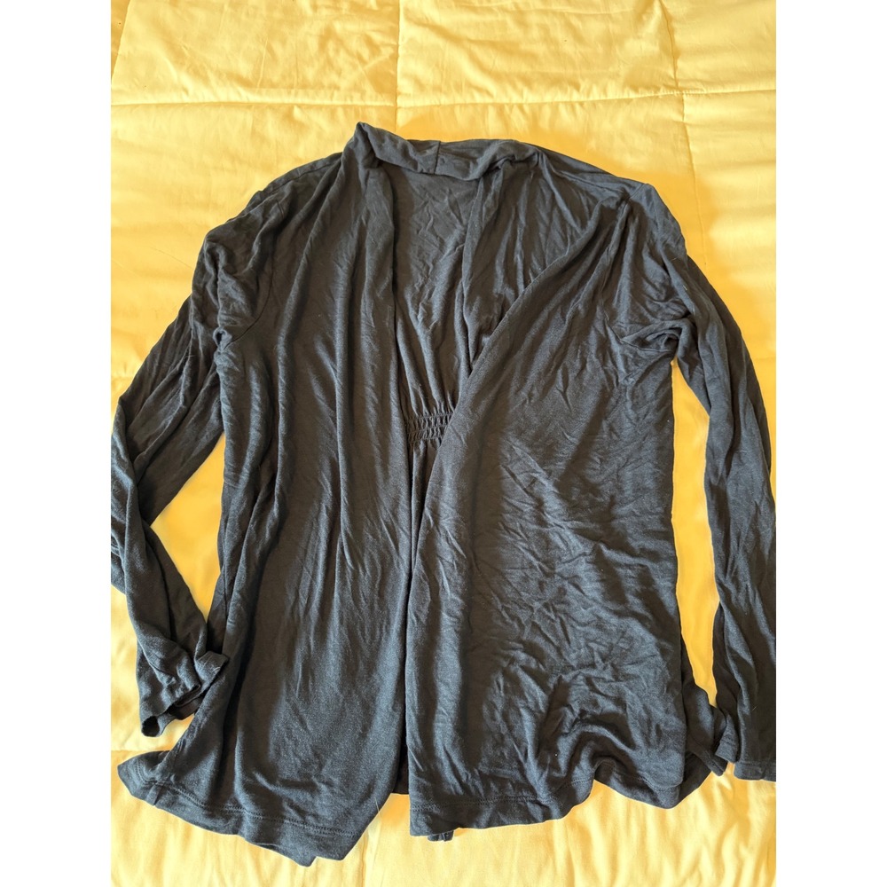 Croft & Barrow Womens XXL Navy Blue Open Front Cardigan Cinched Back Long Sleeve
